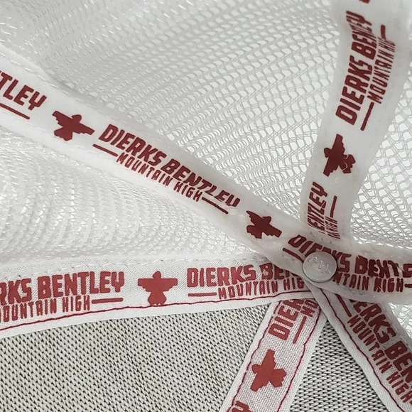 NWOT,Dierks Bently Mountain High Snapback Trucker Hat With  Patch,Red/White. - Picture 6 of 7